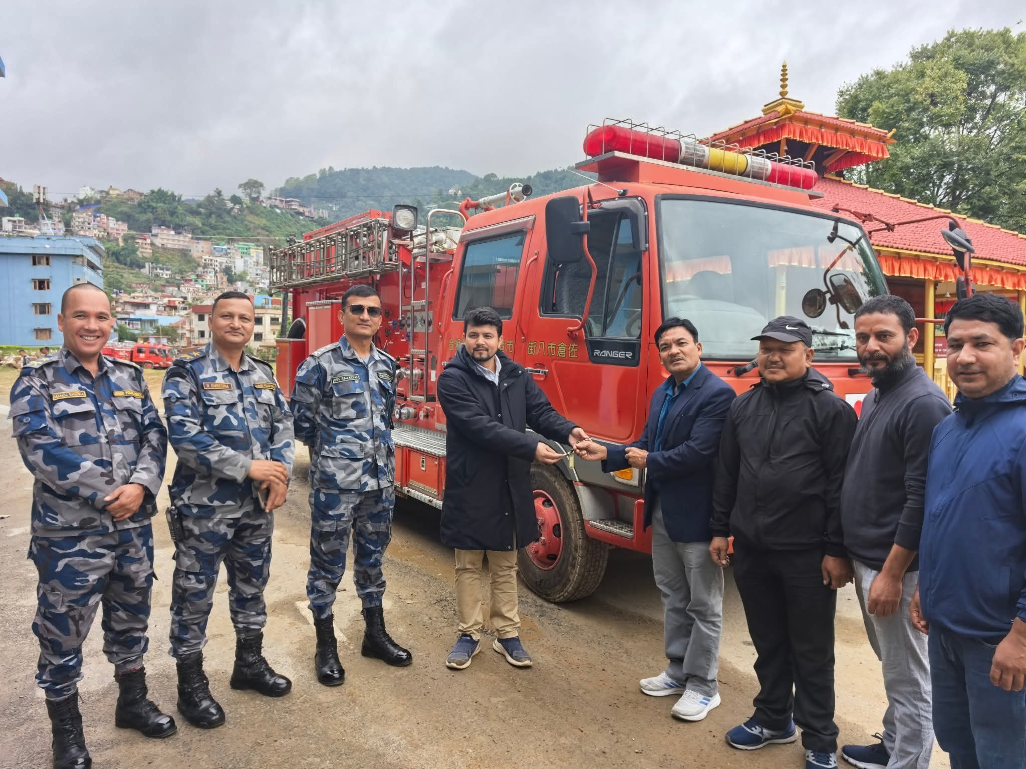 वालिङ नगरपालिकालाई जापान सरकारबाट निःशुल्क दमकल प्राप्त